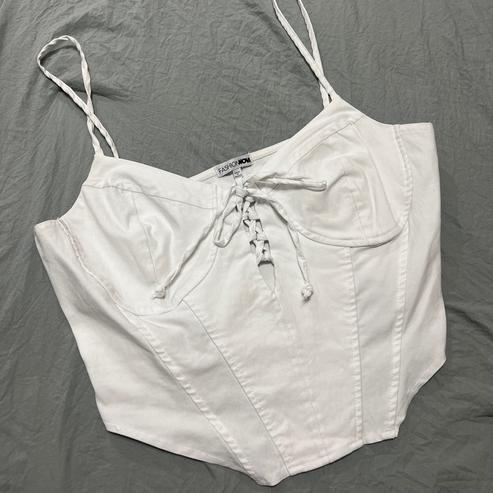 Fashion Nova white corset top